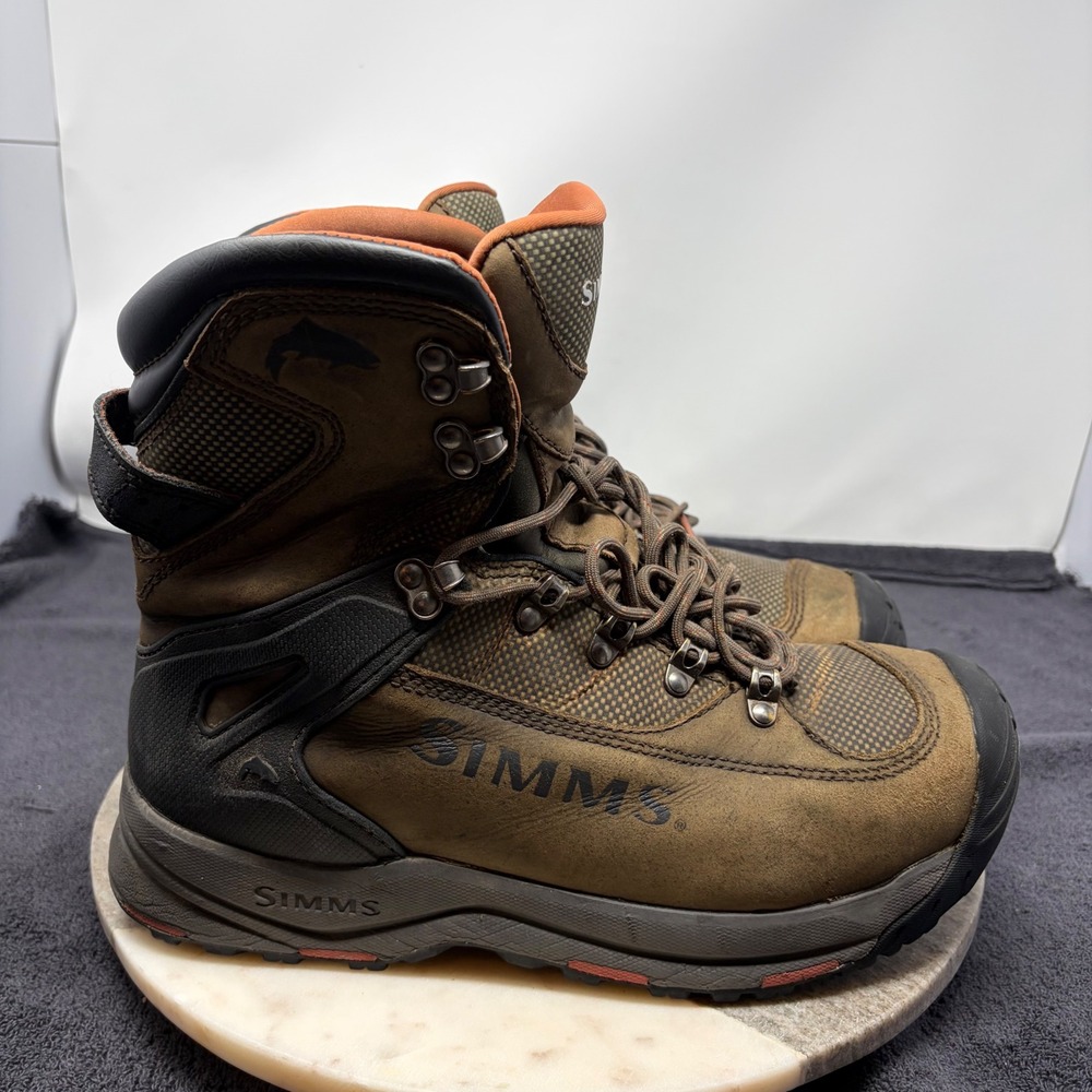 Simms G3 Guide Wading Boots Mens 11 Fly Fishing Boots Vibram Sole Brown River